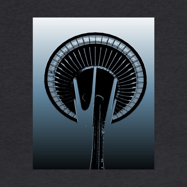 Space Needle In Blue by KirtTisdale